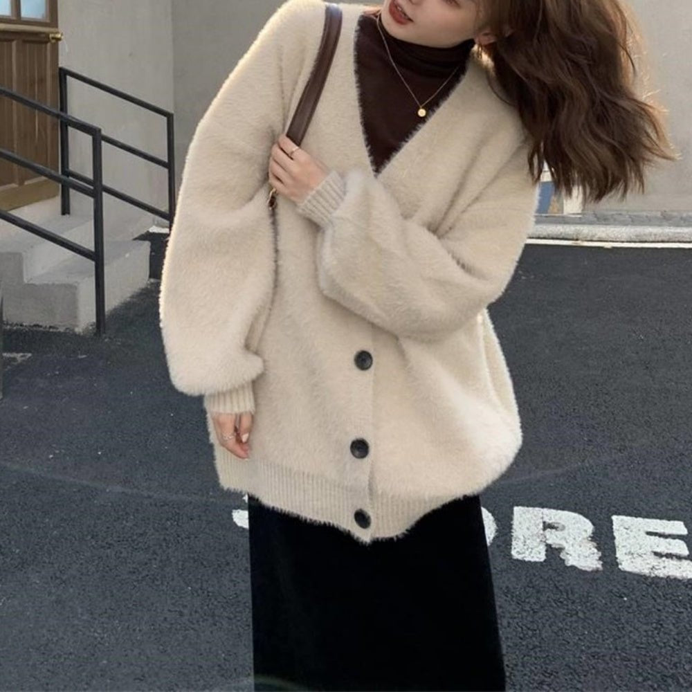 ミディアムシャギーカーディガン｜オフィスカジュアル レディース 通販【ミレジェネ】