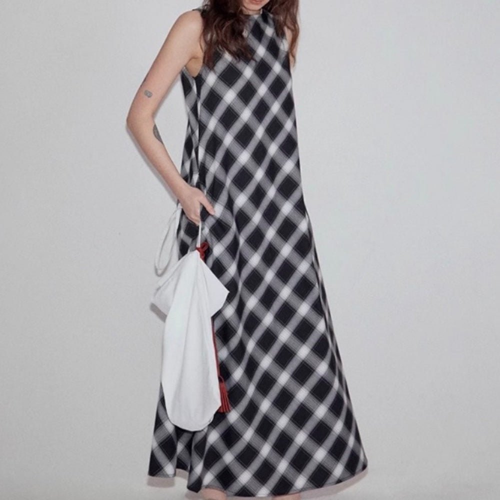 チェック柄リラックスワンピース｜オフィスカジュアル レディース 通販【ミレジェネ】