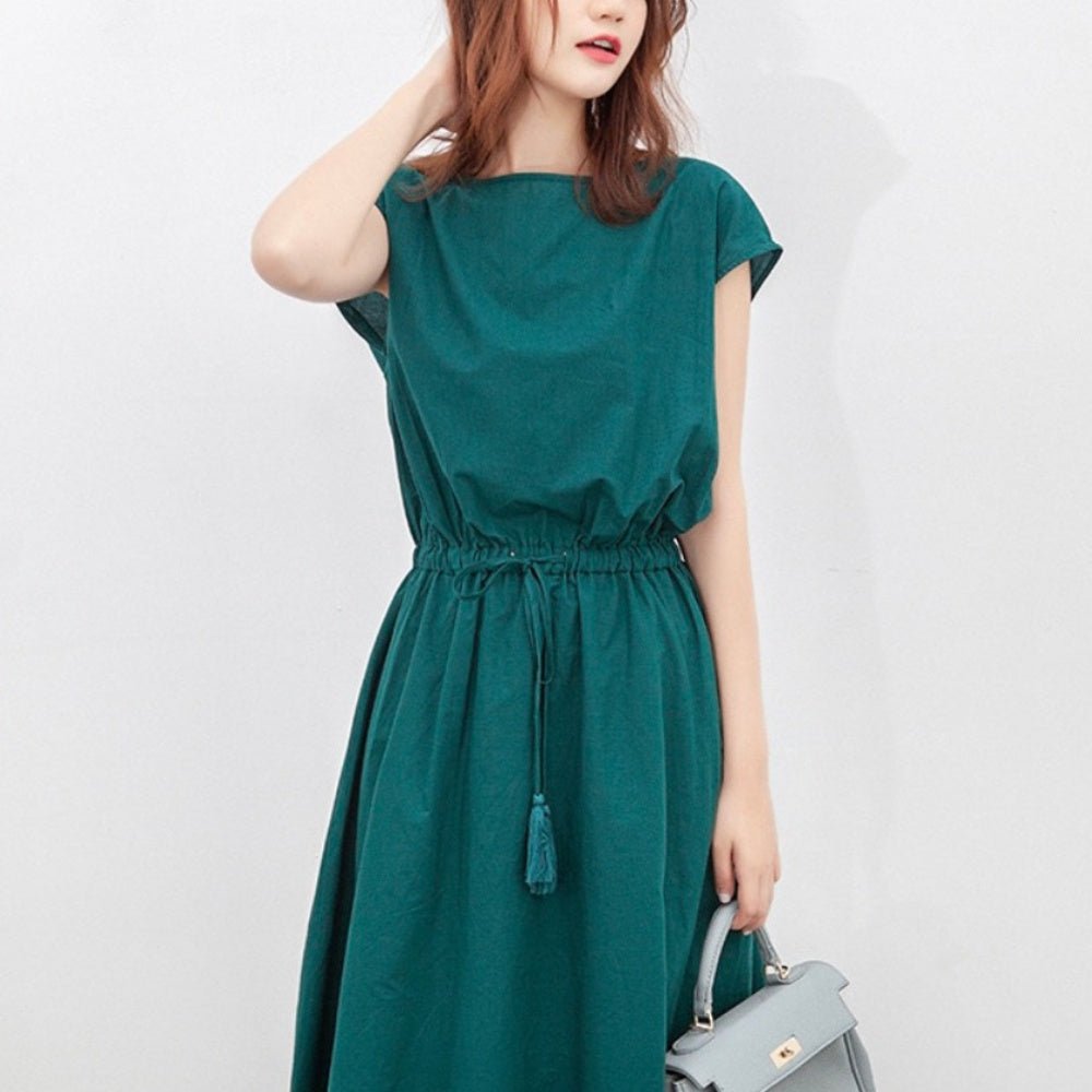 ウェストギャザースクエアネックワンピース｜オフィスカジュアル レディース 通販【ミレジェネ】