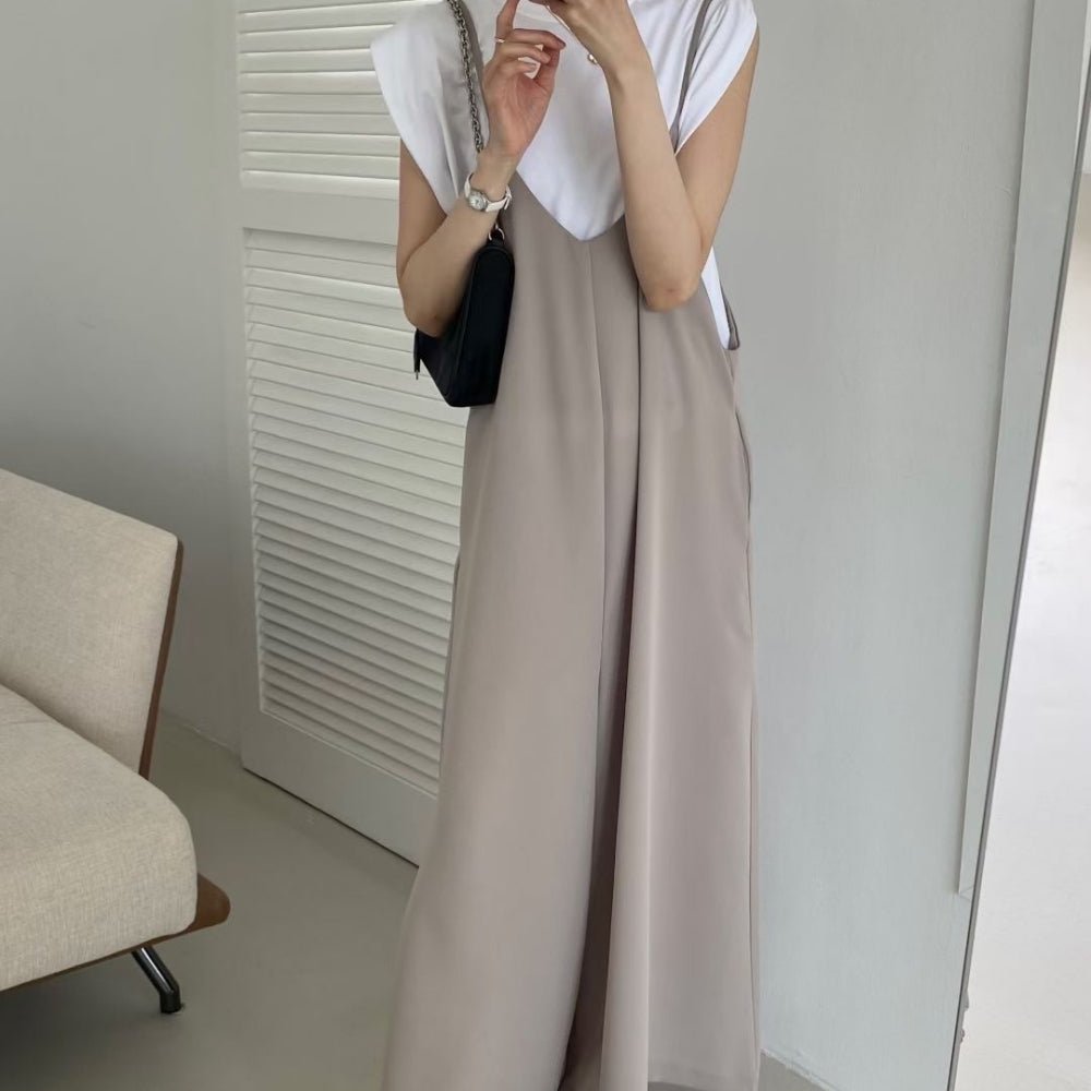 落ち感キャミストラップオーバーオール｜オフィスカジュアル レディース 通販【ミレジェネ】