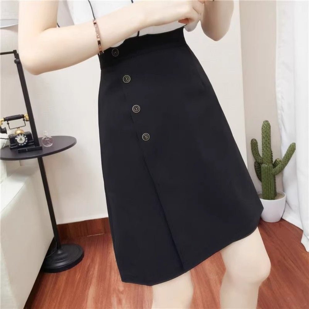【骨格ウェーブさんにおすすめ】サイドボタンラップスカート[ミレジェネ]｜オフィスカジュアル レディース 通販【ミレジェネ】