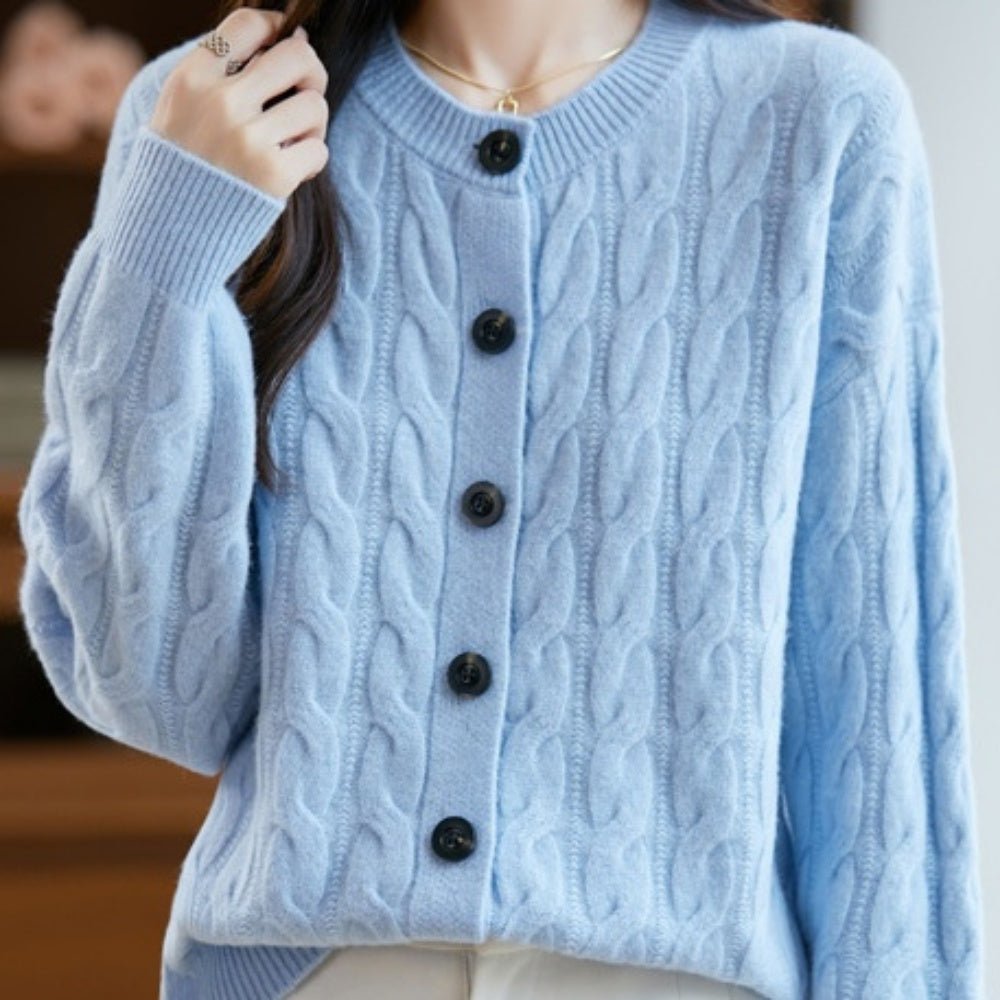 ウールケーブルニットカーディガン｜オフィスカジュアル レディース 通販【ミレジェネ】