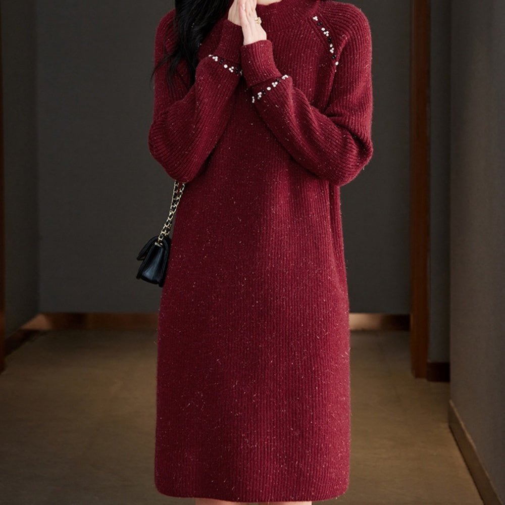 装飾付ニットワンピース｜オフィスカジュアル レディース 通販【ミレジェネ】