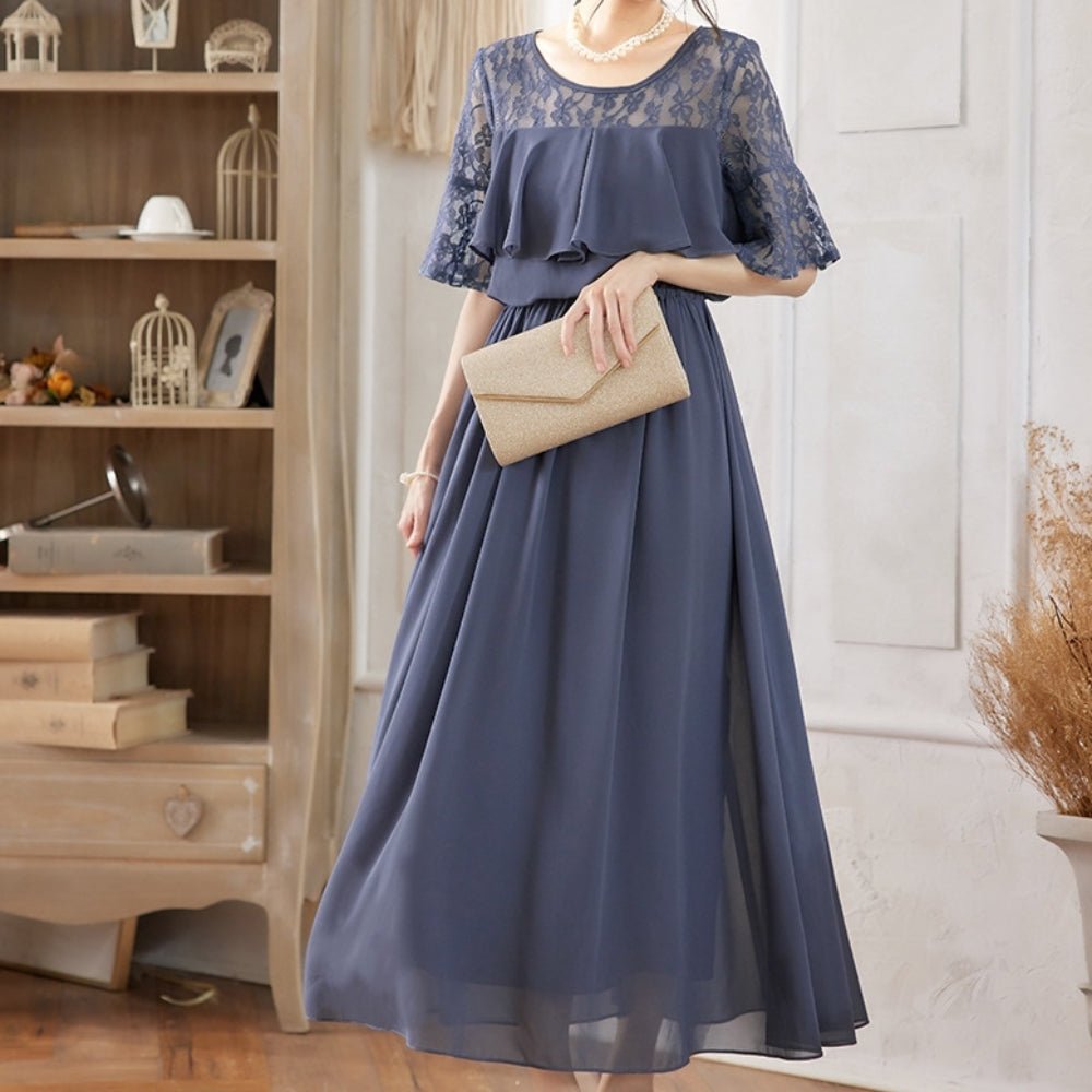 レース切り替えワンピース｜オフィスカジュアル レディース 通販【ミレジェネ】