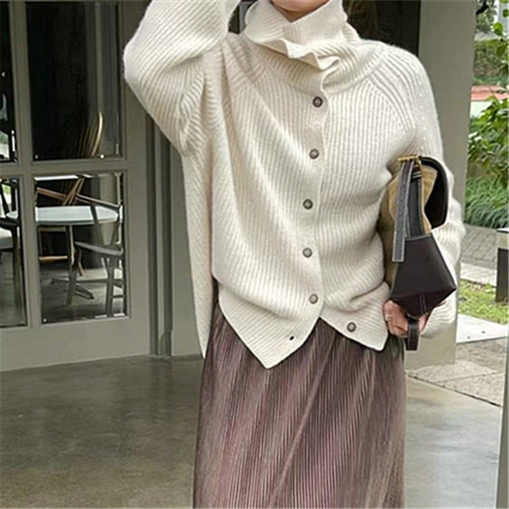 ハイネックニットカーディガン｜オフィスカジュアル レディース