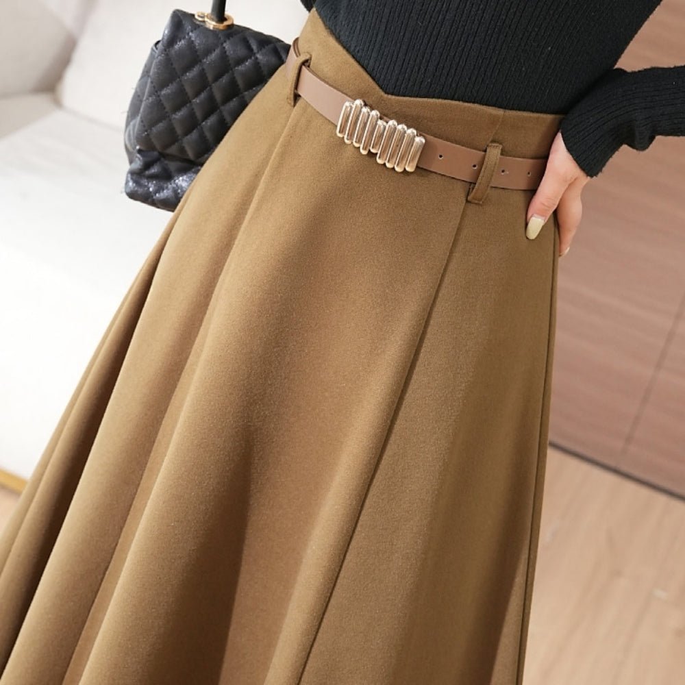 ベルト付きフレアスカート｜オフィスカジュアル レディース 通販【ミレジェネ】