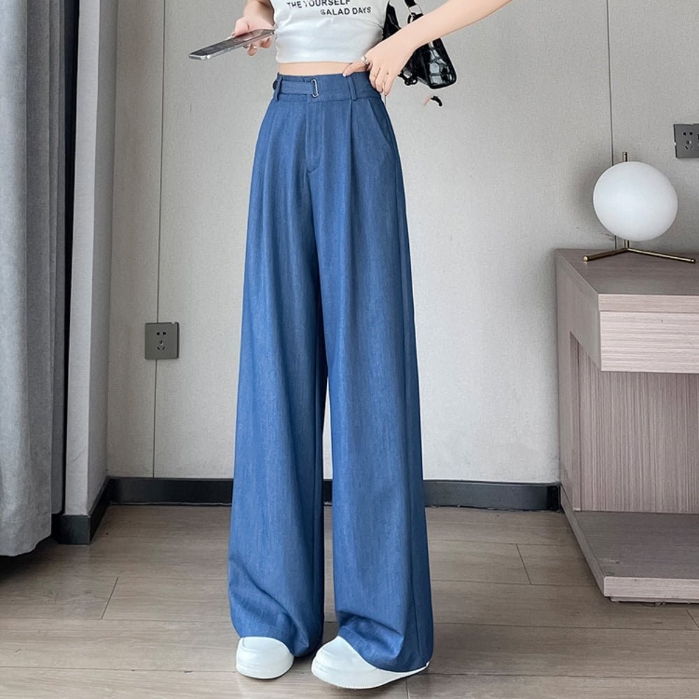 テンセルデニムストレートパンツ｜オフィスカジュアル レディース 通販【ミレジェネ】