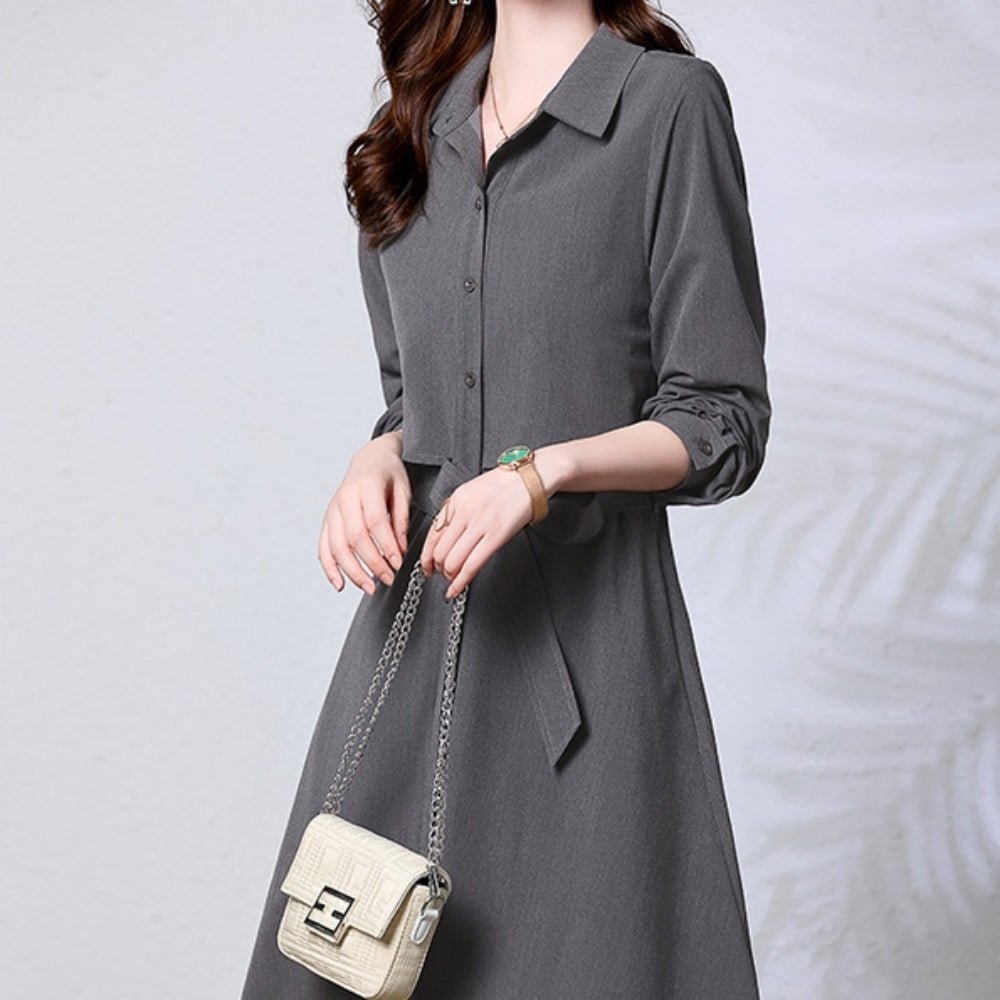 レギュラーカラーブラウスワンピース｜オフィスカジュアル レディース 通販【ミレジェネ】