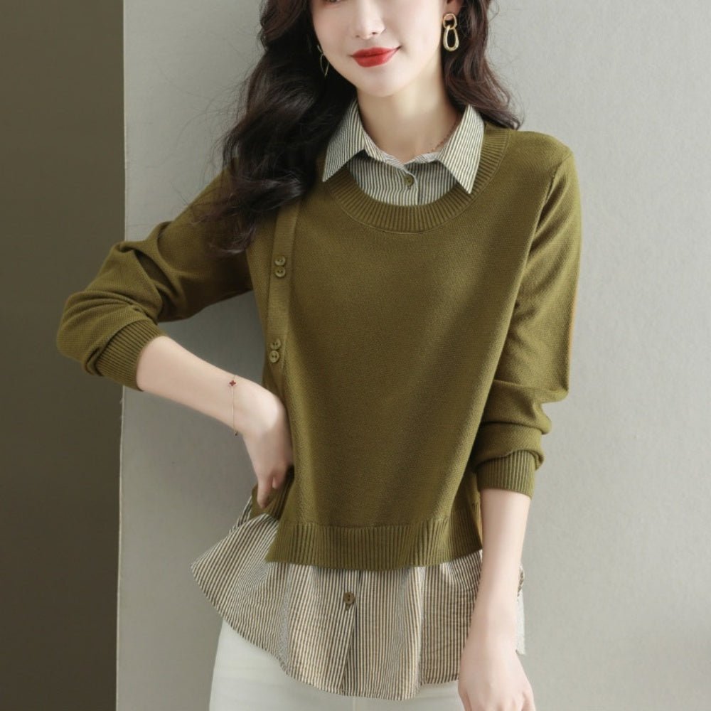 フェイクレイヤードニット｜オフィスカジュアル レディース 通販【ミレジェネ】