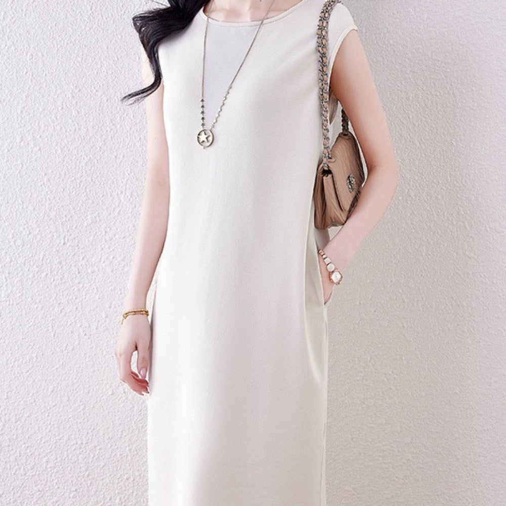 ラウンドネックベーシックワンピース｜オフィスカジュアル レディース 通販【ミレジェネ】