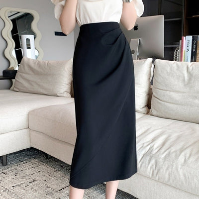 ラップ風タックタイトスカート｜オフィスカジュアル レディース 通販【ミレジェネ】