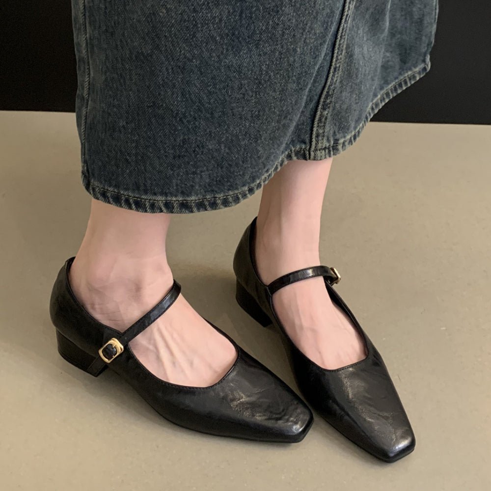 しわ加工ストラップパンプス｜オフィスカジュアル レディース 通販