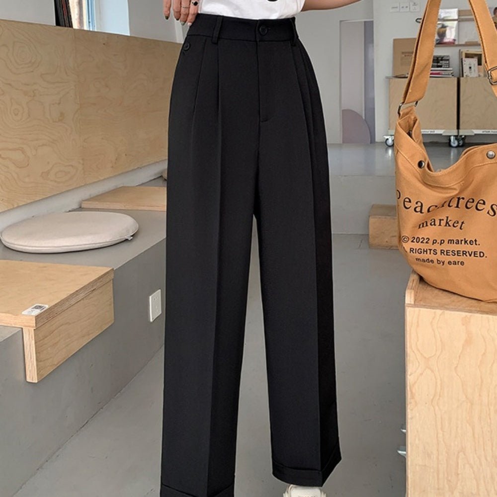 裾折り返し線有りクロップドパンツ｜オフィスカジュアル レディース