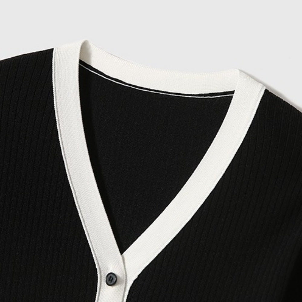 フロントボタン配色トップス｜オフィスカジュアル レディース 通販【ミレジェネ】