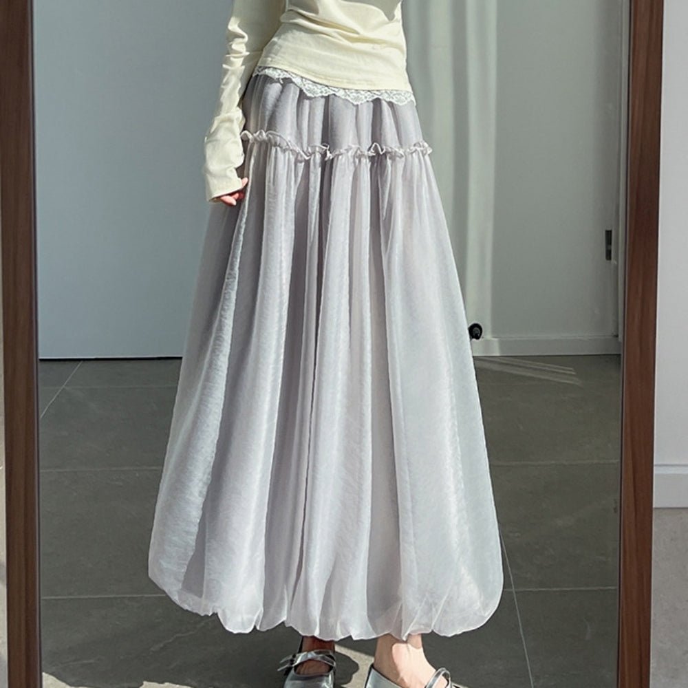 シフォンマキシバルーンスカート｜オフィスカジュアル レディース 通販【ミレジェネ】