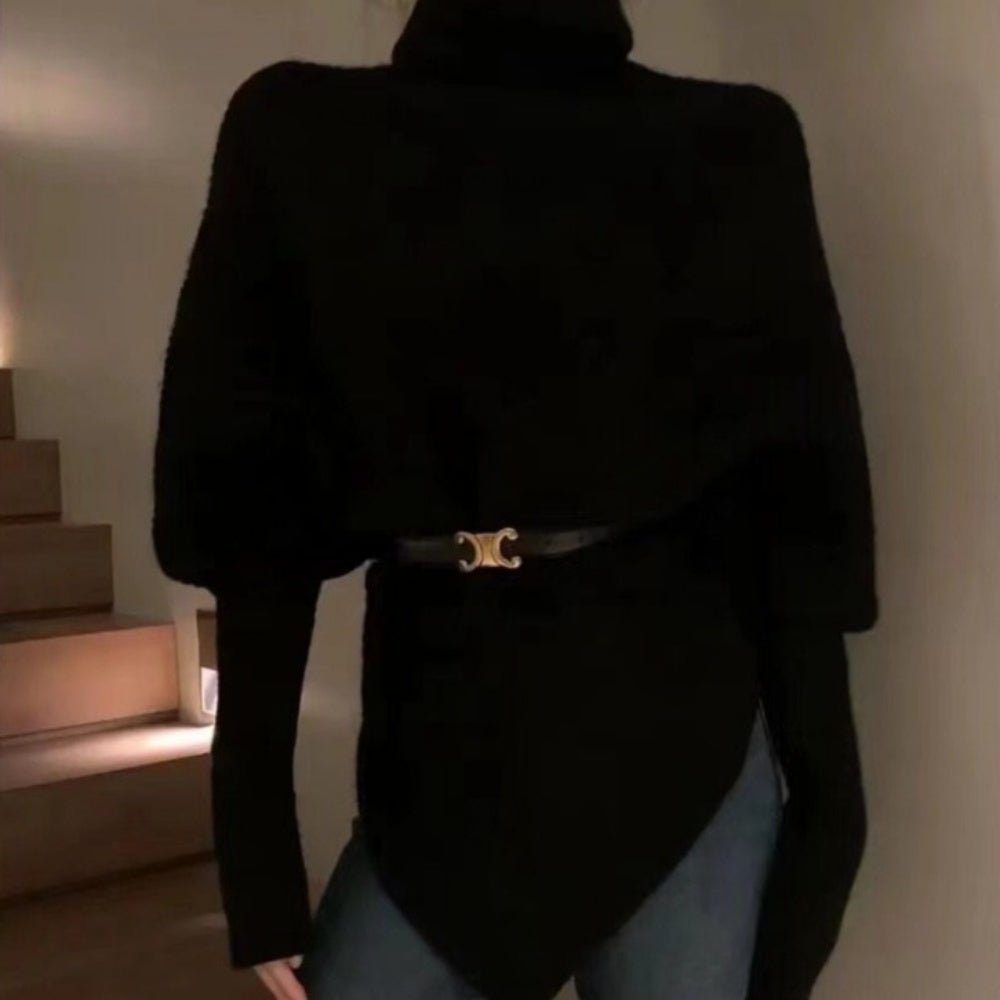 アシメヘムタートルネックニット｜オフィスカジュアル レディース 通販【ミレジェネ】