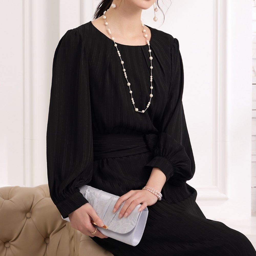 パフスリーブエレガントワンピース｜オフィスカジュアル レディース 通販【ミレジェネ】