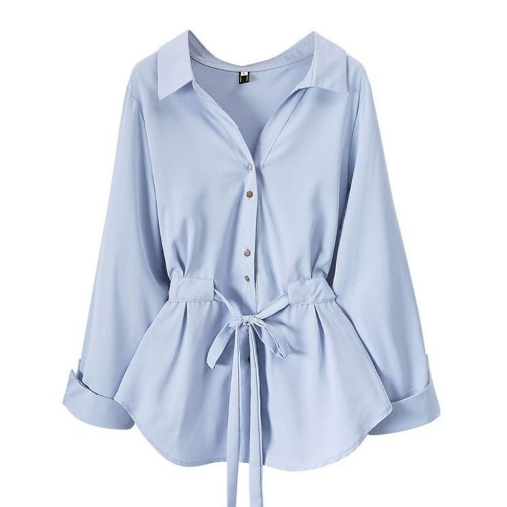 ウエストリボン付きスキッパーシャツ｜オフィスカジュアル レディース 通販【ミレジェネ】