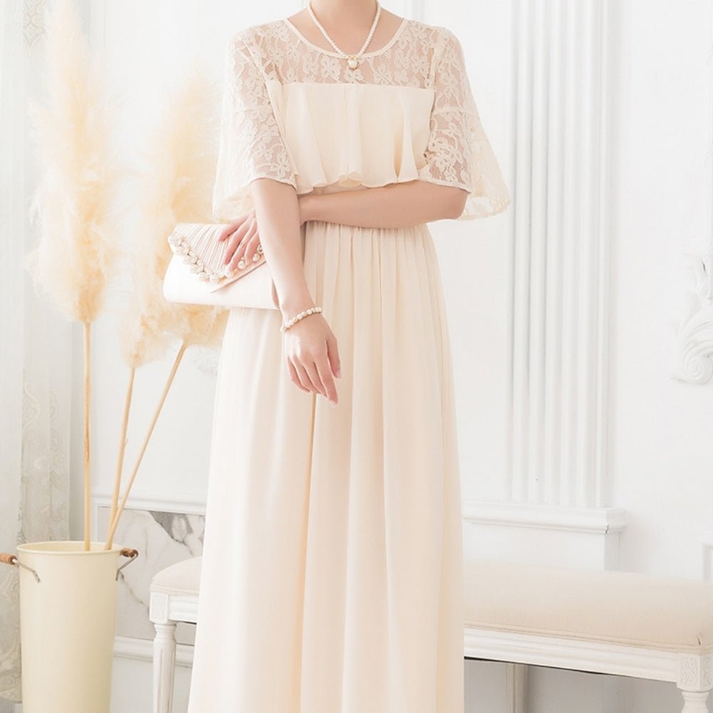 レース切り替えワンピース｜オフィスカジュアル レディース 通販【ミレジェネ】