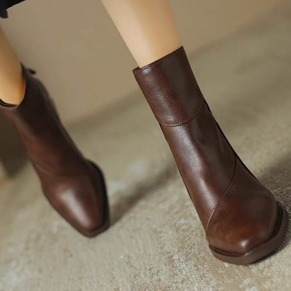 太ヒールショートブーツ｜オフィスカジュアル レディース 通販