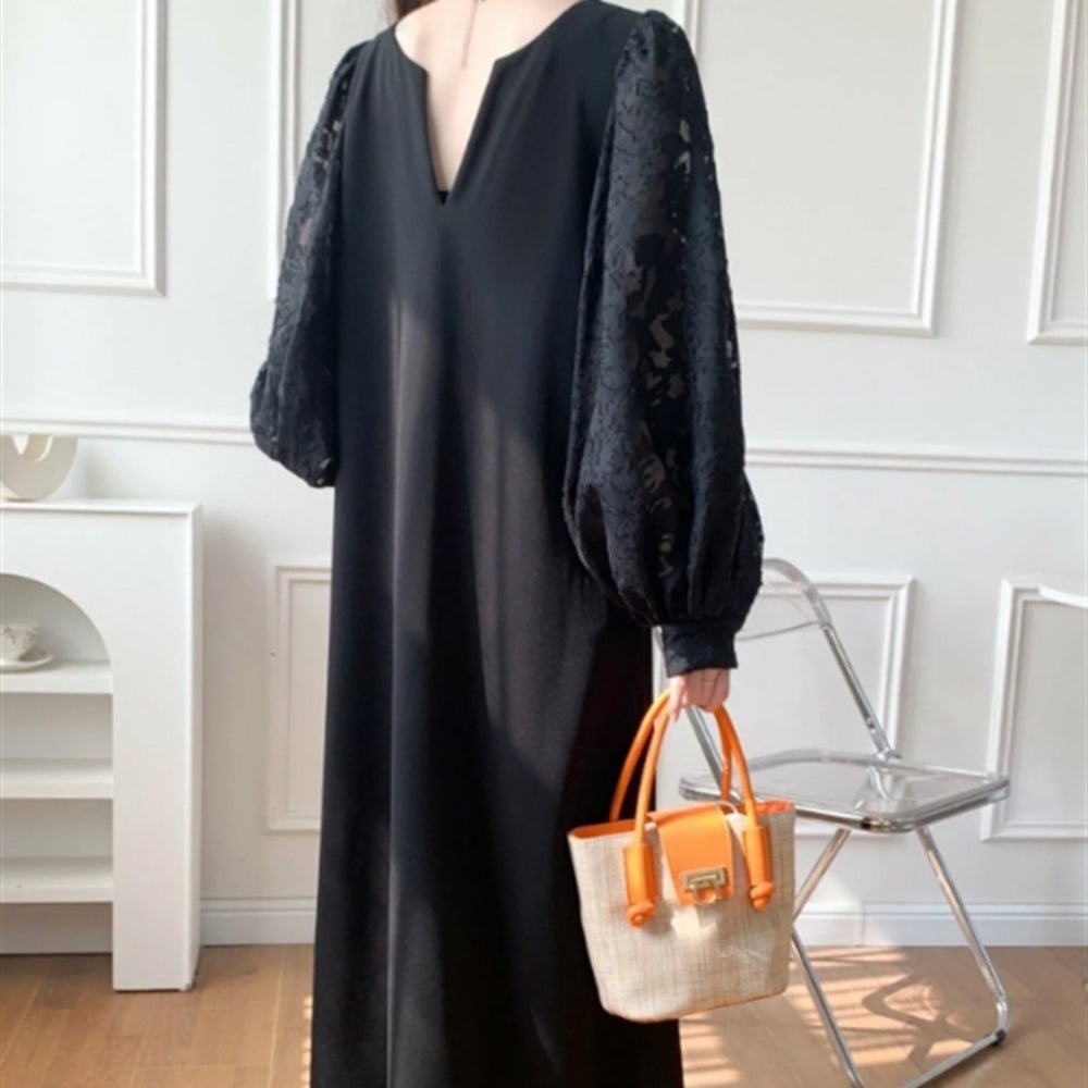 バルーンスリーブストレートラインワンピース｜オフィスカジュアル レディース 通販【ミレジェネ】