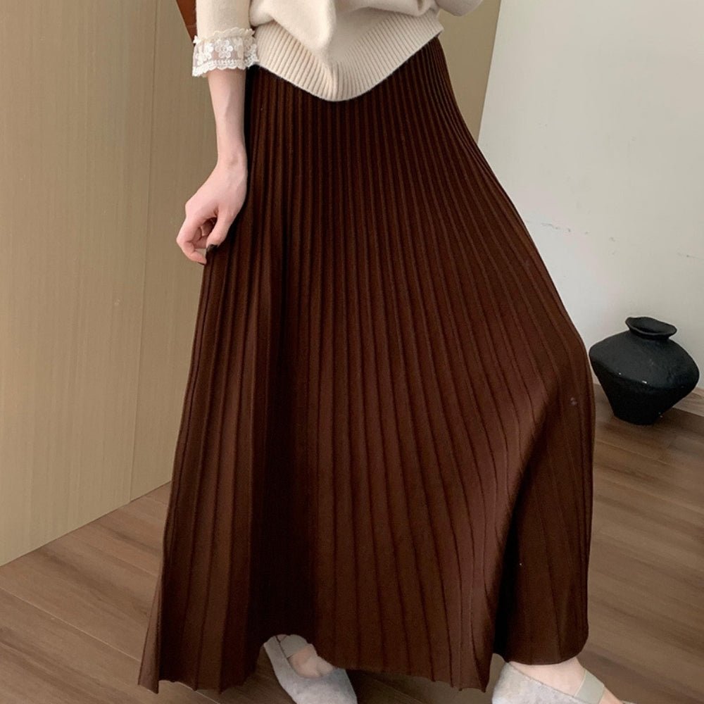 プリーツニットマキシスカート｜オフィスカジュアル レディース 通販【ミレジェネ】