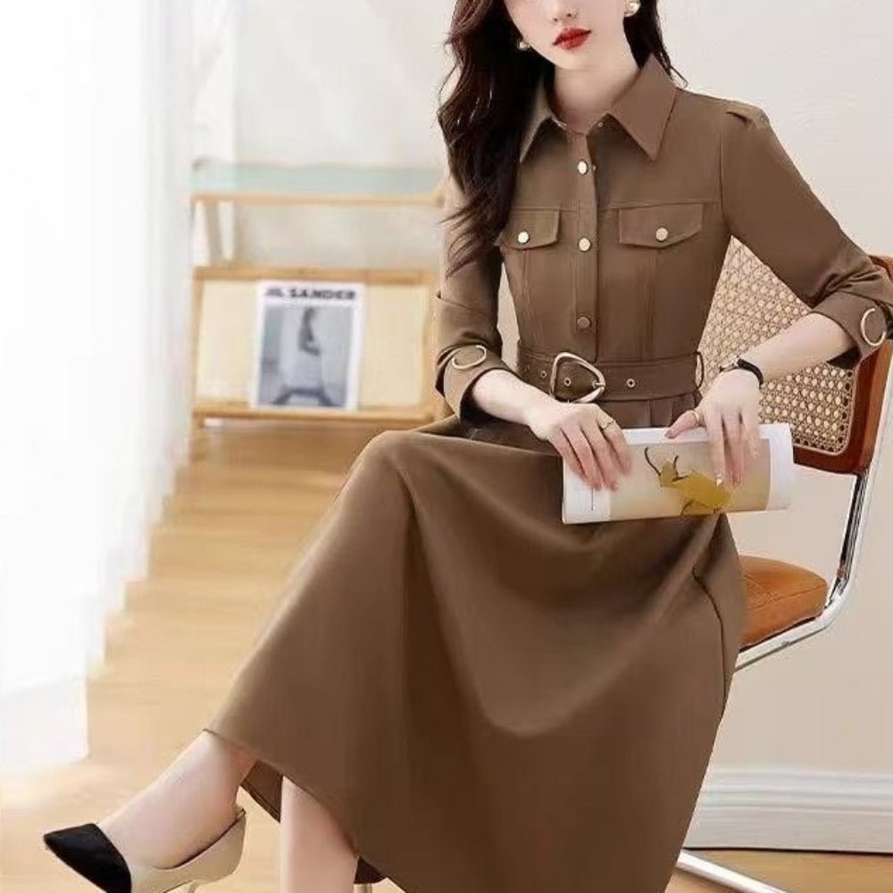 ミモレ丈シャツワンピース｜オフィスカジュアル レディース 通販【ミレジェネ】