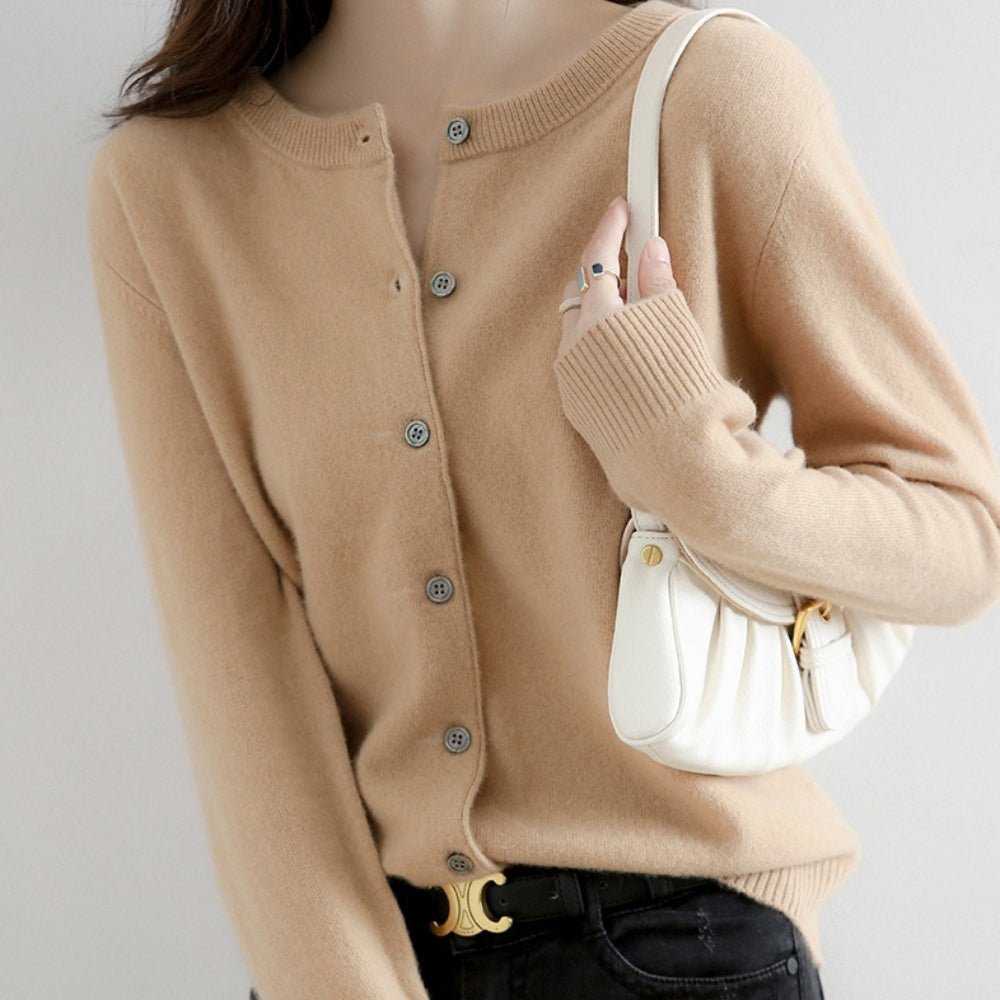 ラウンドネックカーディガン｜オフィスカジュアル レディース 通販【ミレジェネ】