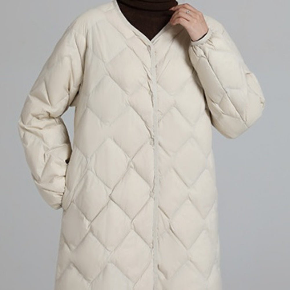 ラウンドネックミドル丈ダウンジャケット｜オフィスカジュアル レディース 通販【ミレジェネ】