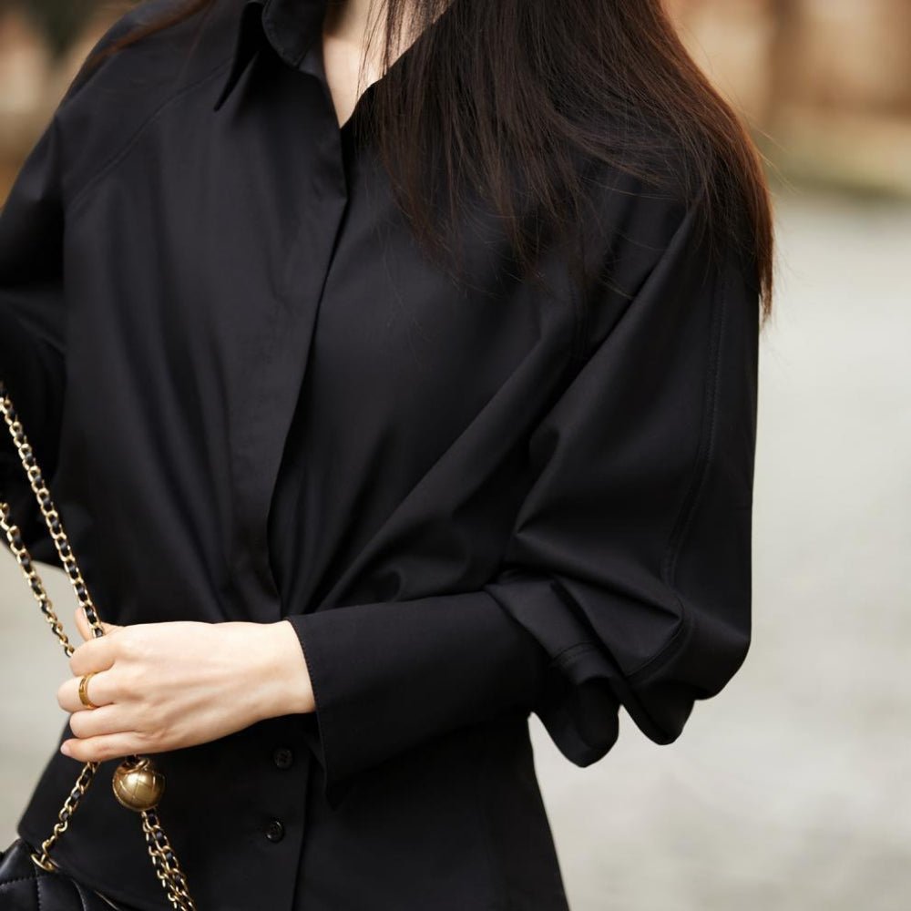 【着痩せ/通勤】ウエストマークレギュラーカラーブラウス [ミレジェネ]｜オフィスカジュアル レディース 通販【ミレジェネ】