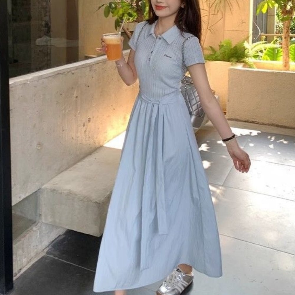 ポロドッキング半袖ワンピース｜オフィスカジュアル レディース 通販【ミレジェネ】