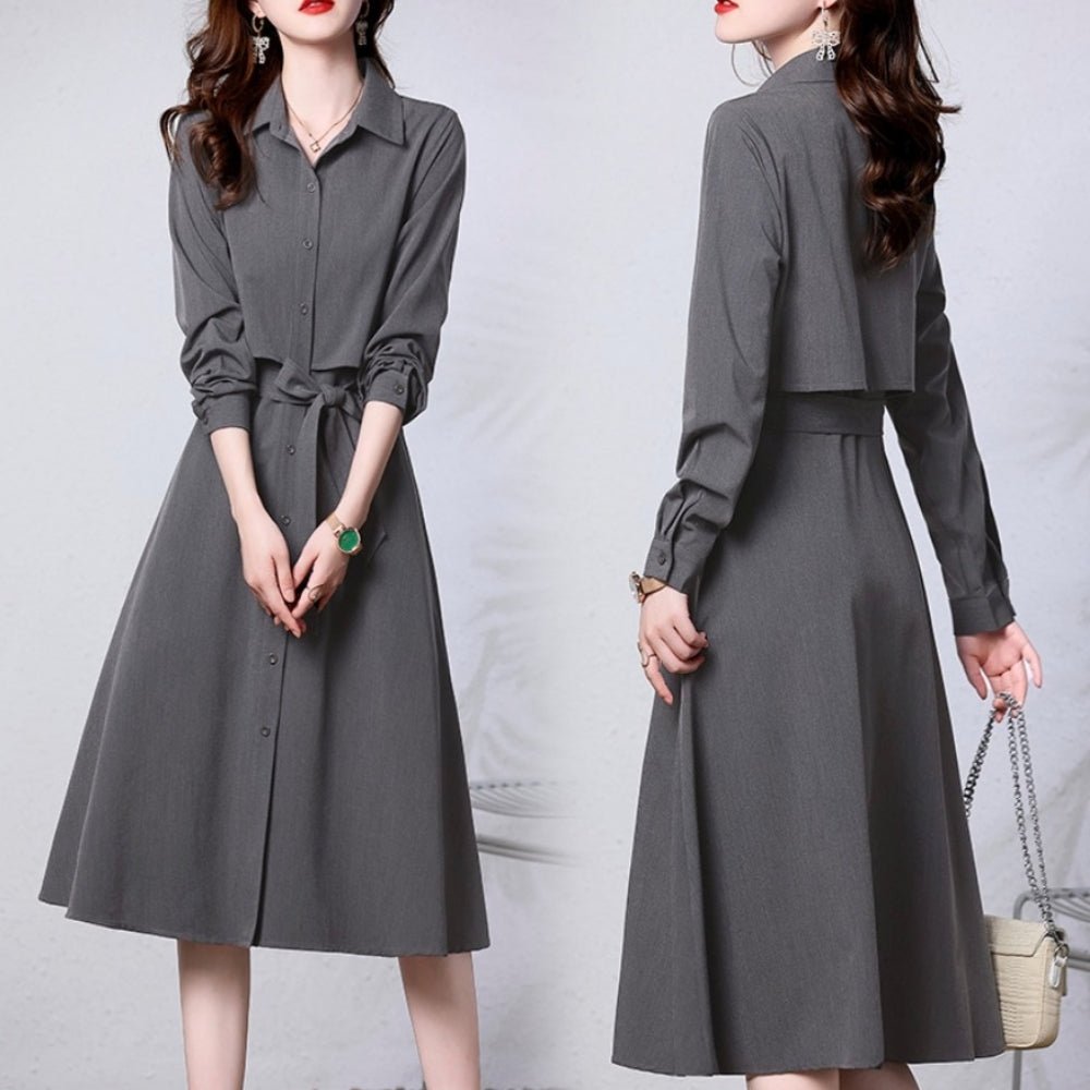 レギュラーカラーブラウスワンピース｜オフィスカジュアル レディース 通販【ミレジェネ】