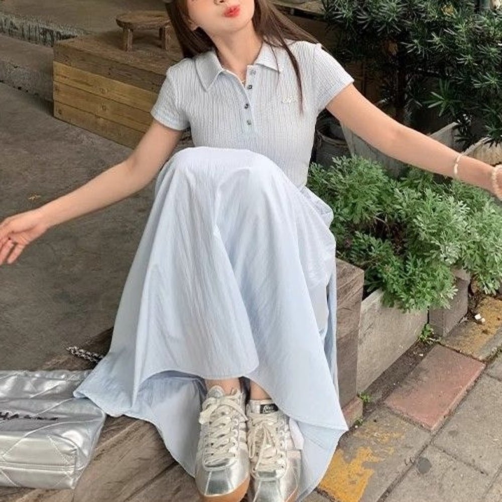 ポロドッキング半袖ワンピース｜オフィスカジュアル レディース 通販【ミレジェネ】