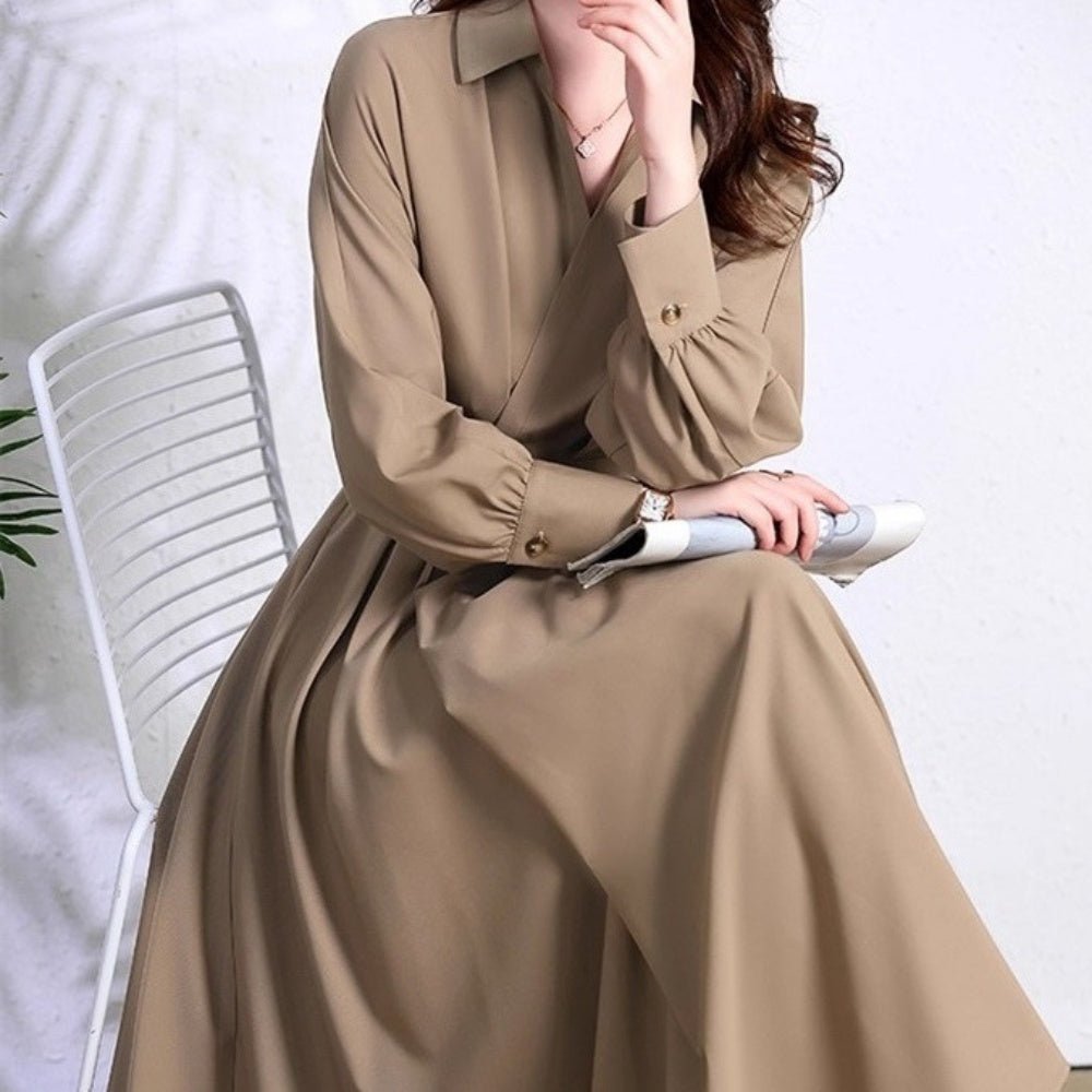 カシュクールロングワンピース｜オフィスカジュアル レディース 通販【ミレジェネ】