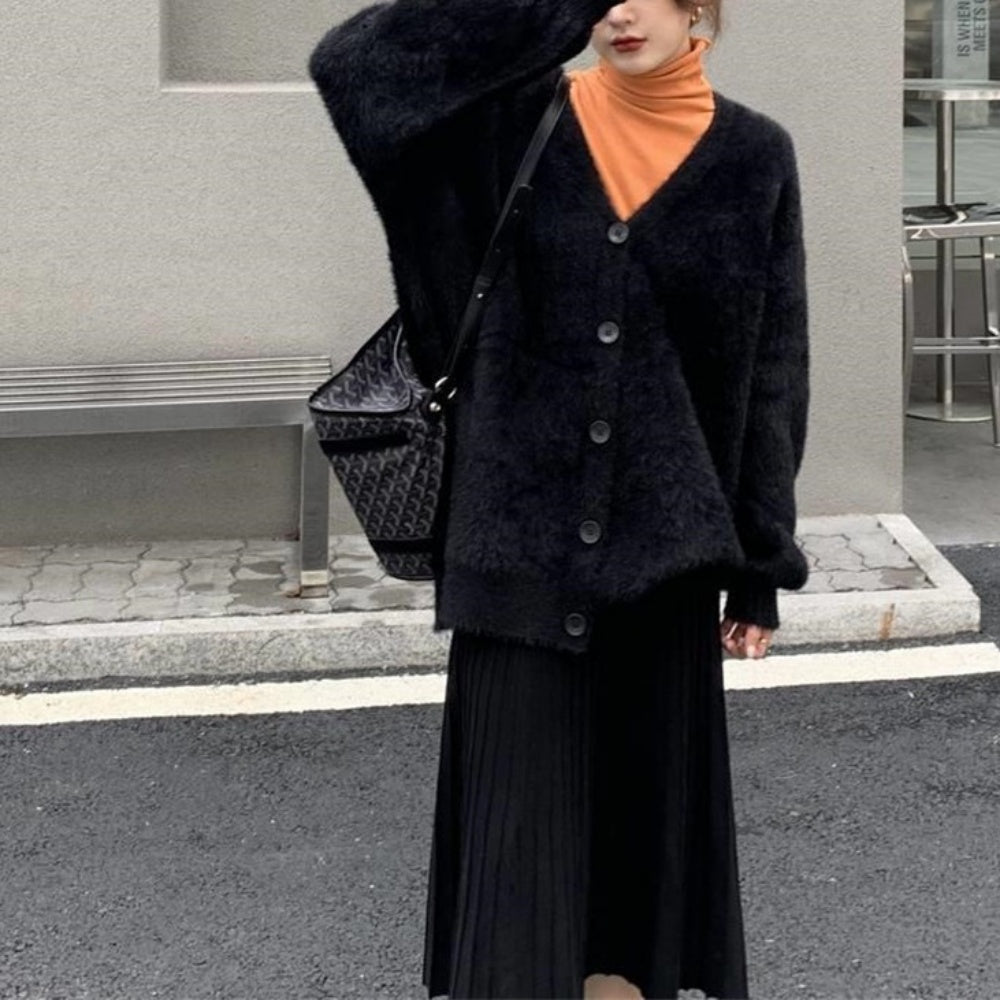 ミディアムシャギーカーディガン｜オフィスカジュアル レディース 通販【ミレジェネ】