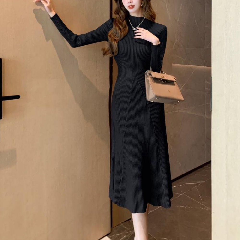 切り替えリブニットワンピース｜オフィスカジュアル レディース 通販