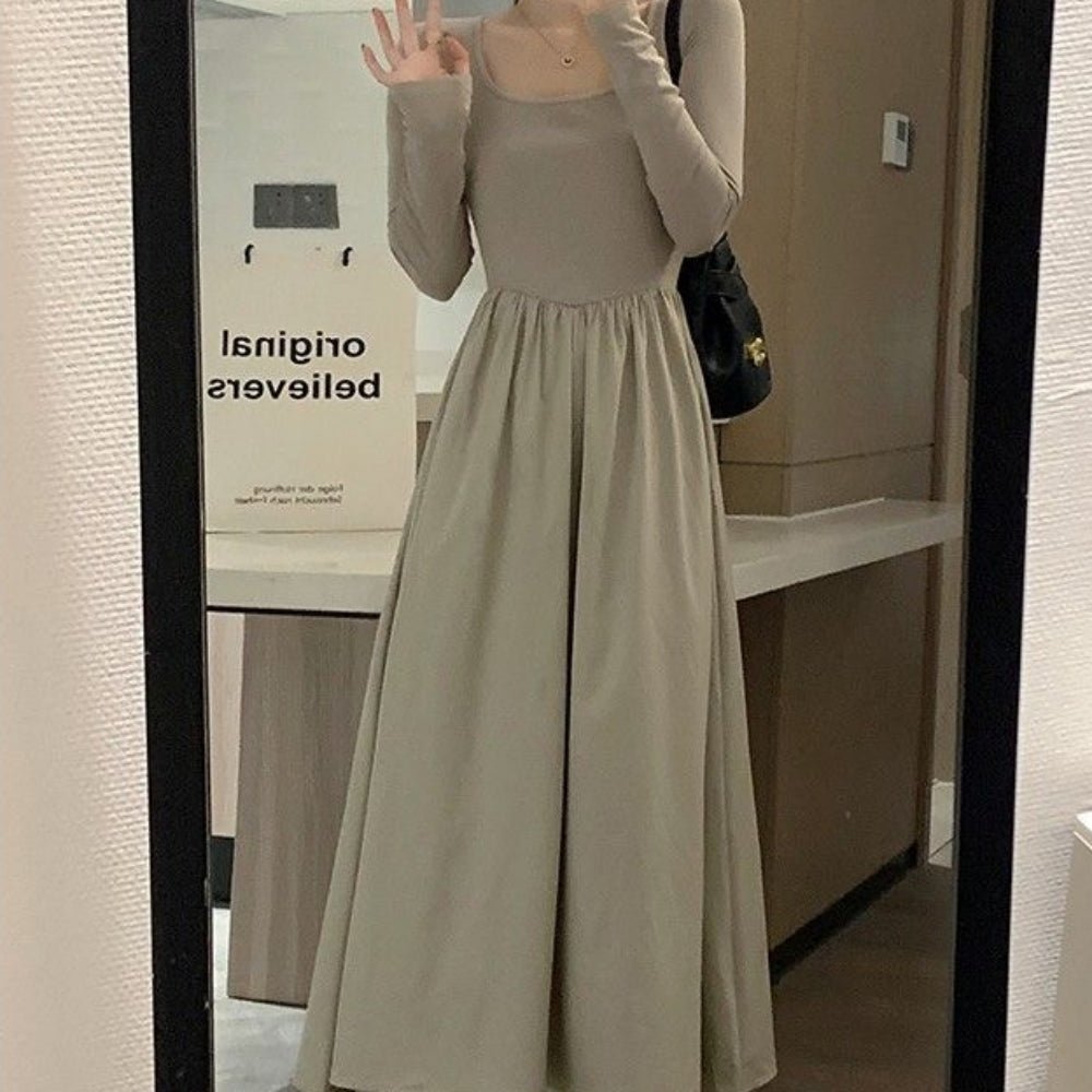 スクエアネックロングワンピース｜オフィスカジュアル レディース 通販【ミレジェネ】