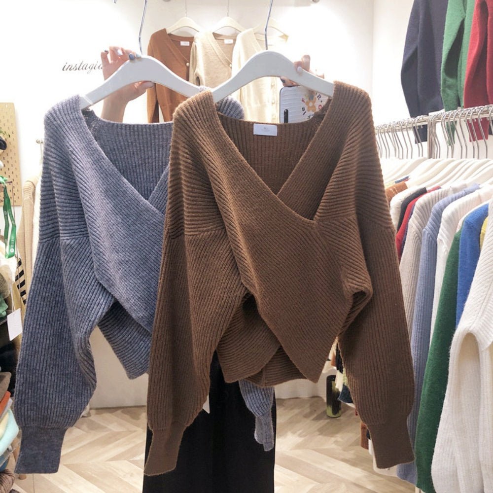 カシュクールリブニット｜オフィスカジュアル レディース 通販【ミレジェネ】