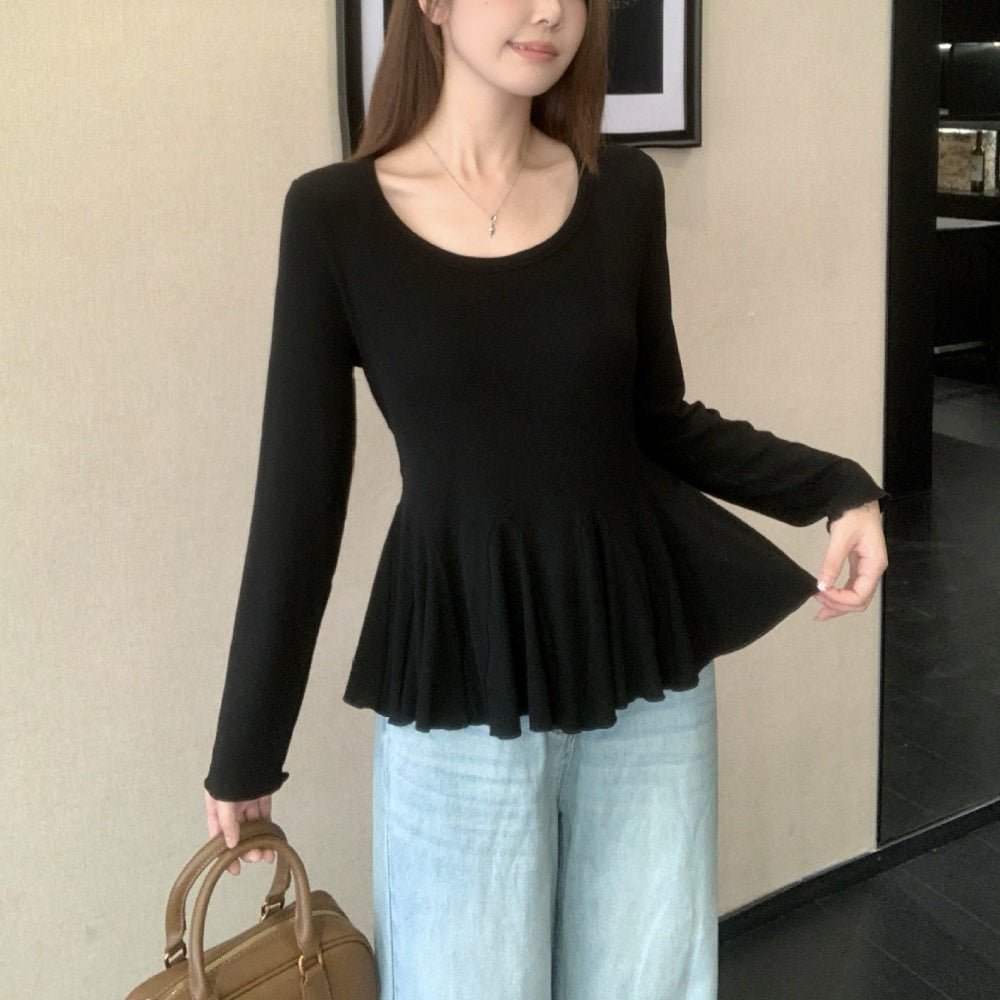 ペプラムリブカットソートップス｜オフィスカジュアル レディース 通販【ミレジェネ】