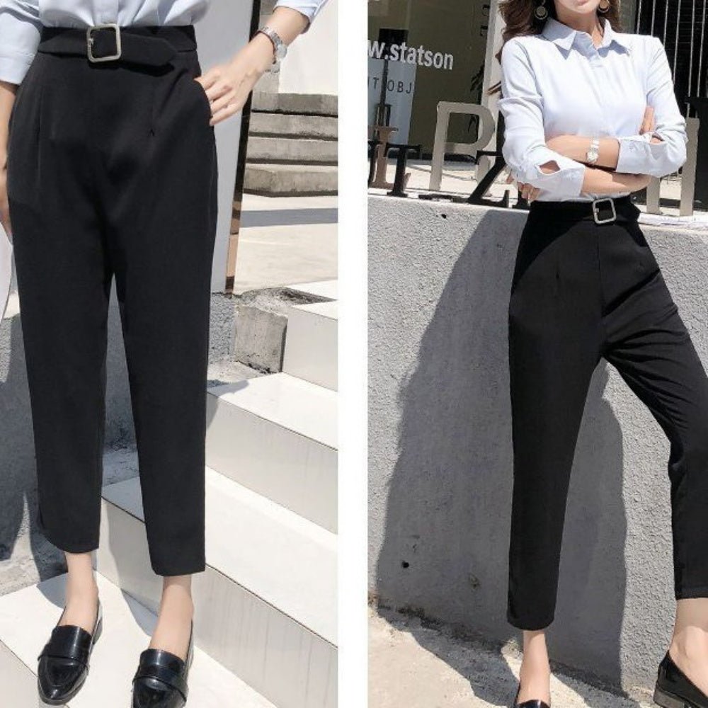 ルネ　ハイウェストパンツ ハイウエストSIDE BELT CUTデザインフレアデニムパンツ[品番