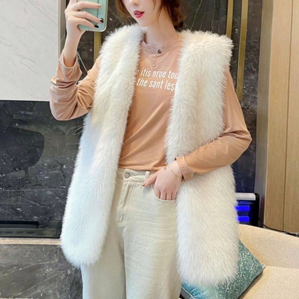 ミドル丈フェイクファーベスト｜オフィスカジュアル レディース 通販【ミレジェネ】
