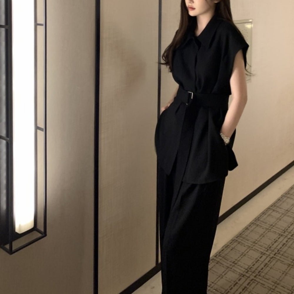 シャツ×センタープレスパンツセットアップ｜オフィスカジュアル レディース 通販【ミレジェネ】