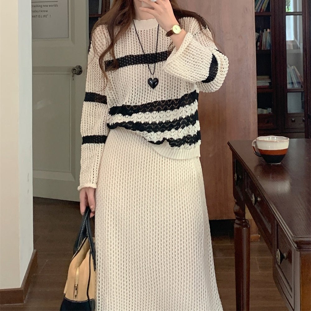 ボーダーメッシュニットアップ｜オフィスカジュアル レディース 通販【ミレジェネ】