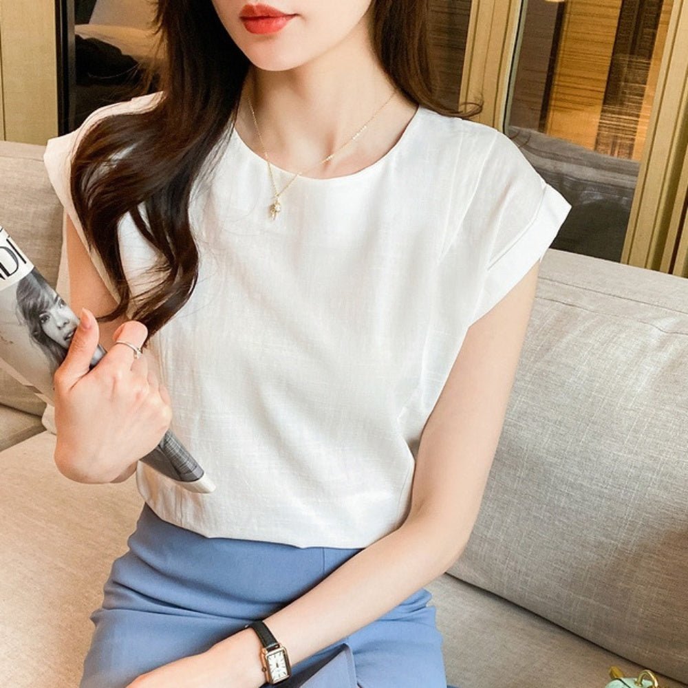 タック入り半袖トップス｜オフィスカジュアル レディース 通販【ミレジェネ】