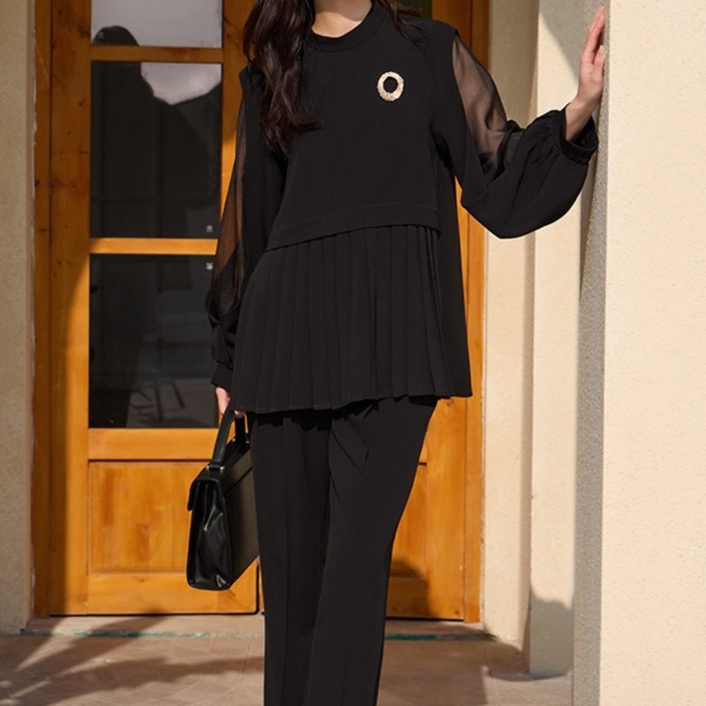 ペプラムシアーエレガントセットアップ｜オフィスカジュアル レディース 通販【ミレジェネ】