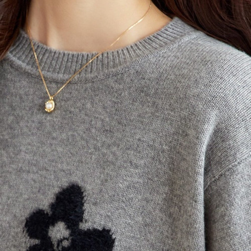 花柄配色ニット｜オフィスカジュアル レディース 通販【ミレジェネ】