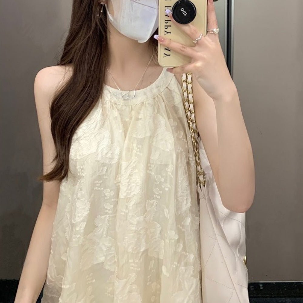 花柄ホルターネックワンピース｜オフィスカジュアル レディース 通販【ミレジェネ】