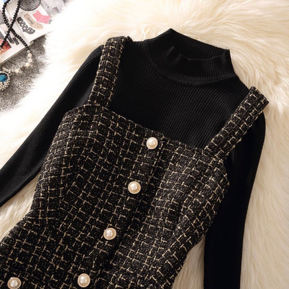 パールボタンツイードジャンパースカート｜オフィスカジュアル レディース 通販【ミレジェネ】