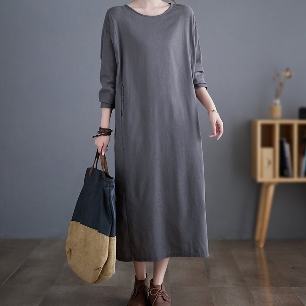 クルーネックルームワンピース｜オフィスカジュアル レディース 通販【ミレジェネ】