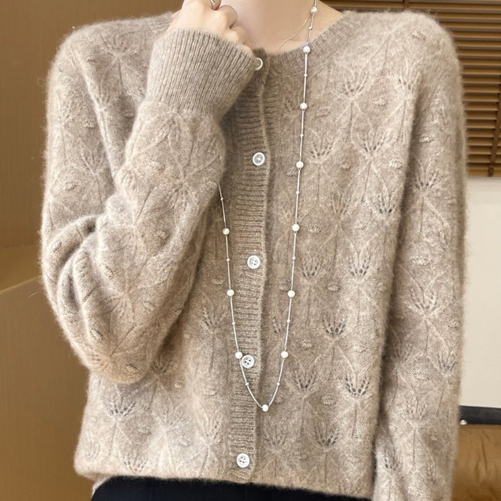 レース調ウールカーディガン｜オフィスカジュアル レディース 通販【ミレジェネ】